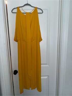Reiss Mustard Yellow Sleeveless Maxi Dress